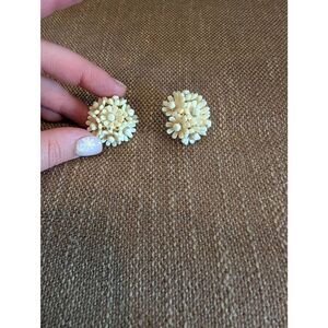 Women's Yellow Fashion Flower Stud Shabby Chic Statement Earrings